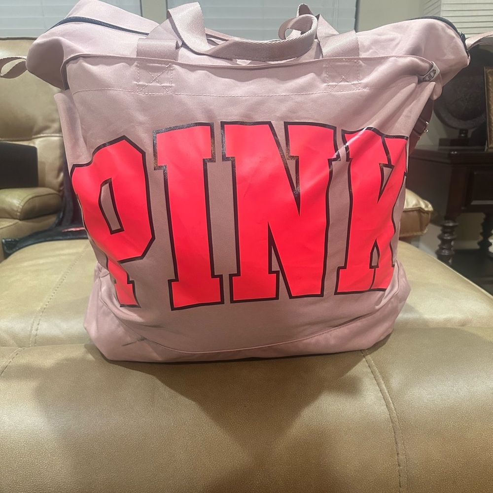 PINK Victoria's Secret Tote Bag - Bright Pink and Soft Pink
